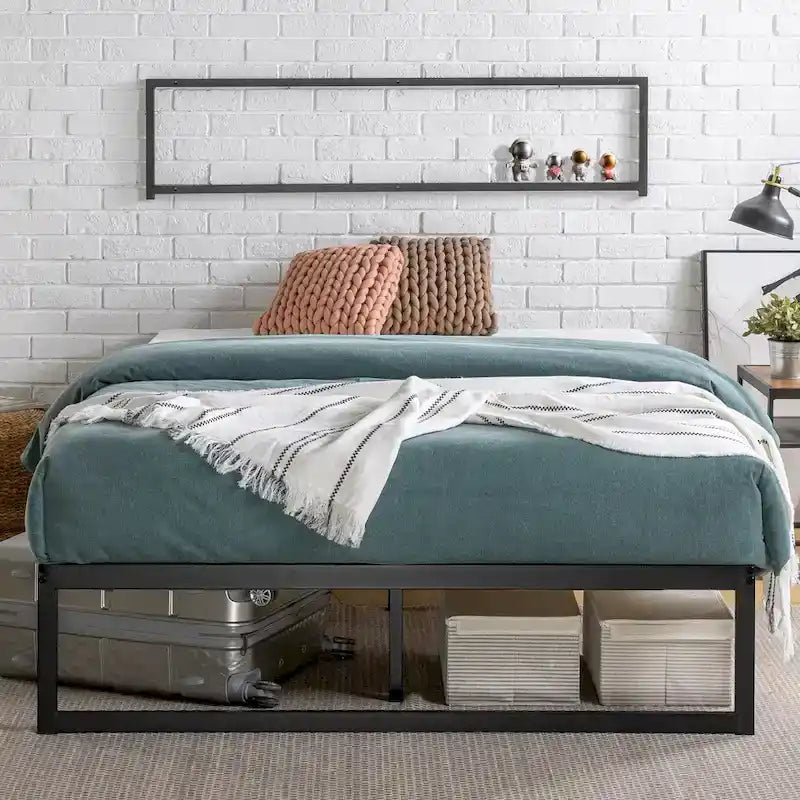 Black Metal Platform Bed Frame