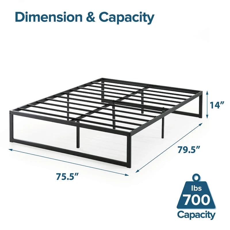 Black Metal Platform Bed Frame