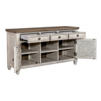 Heartland Antique White Tobacco 56 Inch Tile TV Console