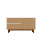 Yonkers 62.99 Sideboard with Solid Wood Legs and 2 Cabinets in Off White and Cinnamon