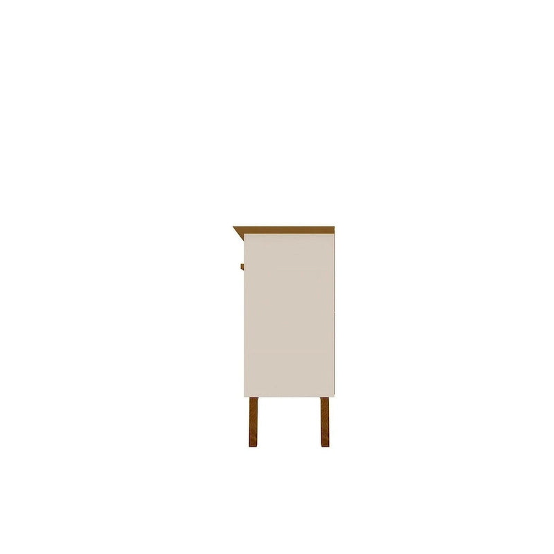 Yonkers 62.99 Sideboard with Solid Wood Legs and 2 Cabinets in Off White and Cinnamon