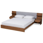 Modern and Contemporary Storage Bed with Built-In Nightstands
