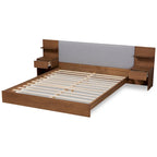 Modern and Contemporary Storage Bed with Built-In Nightstands