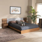 Modern and Contemporary Storage Bed with Built-In Nightstands
