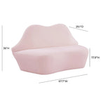 Lips Velvet Settee - 67.7W x 29.1D x 36H