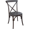 Modern Solid Wood Stacking Cross Back Dining Chairs (Set of 2)