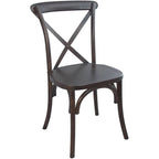 Modern Solid Wood Stacking Cross Back Dining Chairs (Set of 2)