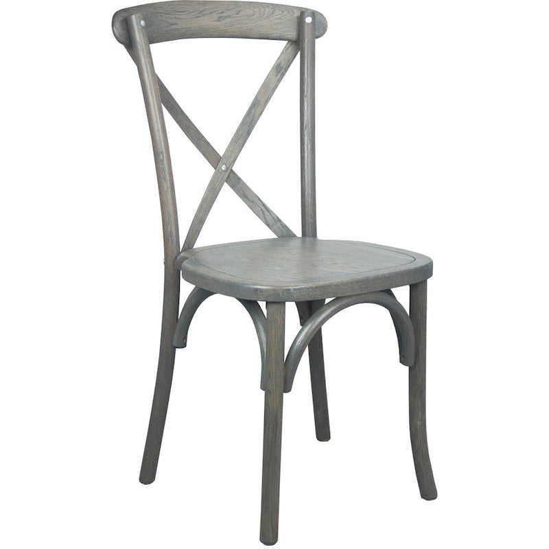 Modern Solid Wood Stacking Cross Back Dining Chairs (Set of 2)
