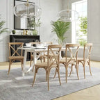 Modern Solid Wood Stacking Cross Back Dining Chairs (Set of 2)