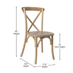 Modern Solid Wood Stacking Cross Back Dining Chairs (Set of 2)