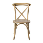 Modern Solid Wood Stacking Cross Back Dining Chairs (Set of 2)