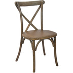 Modern Solid Wood Stacking Cross Back Dining Chairs (Set of 2)