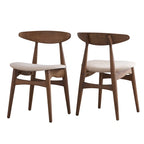 ·Dark Walnut Finish Rectangular Dining Set - Curved Back Chairs