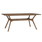 ·Dark Walnut Finish Rectangular Dining Set - Curved Back Chairs