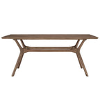 ·Dark Walnut Finish Rectangular Dining Set - Curved Back Chairs