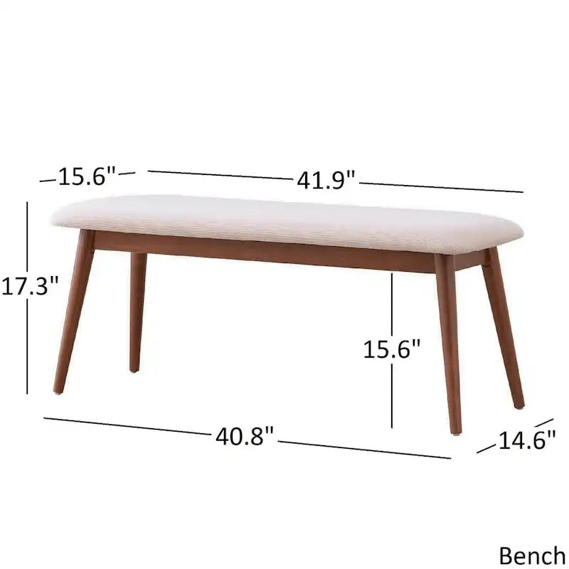 ·Dark Walnut Finish Rectangular Dining Set - Curved Back Chairs