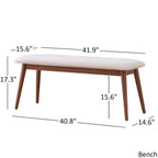 ·Dark Walnut Finish Rectangular Dining Set - Curved Back Chairs