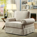 Cupa Transitional Linen Fabric Padded Accent Chair