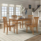 48-Inch Rectangular Oak Finish 5-Piece Dining Set