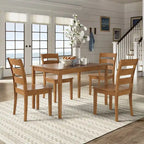 48-Inch Rectangular Oak Finish 5-Piece Dining Set