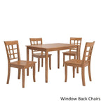 48-Inch Rectangular Oak Finish 5-Piece Dining Set