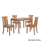 48-Inch Rectangular Oak Finish 5-Piece Dining Set