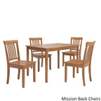 48-Inch Rectangular Oak Finish 5-Piece Dining Set