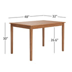 48-Inch Rectangular Oak Finish 5-Piece Dining Set