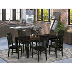 East West Furniture Dining Room Furniture Set- a Rectangle Kitchen Table and Dining Chairs, Black (Pieces Options)