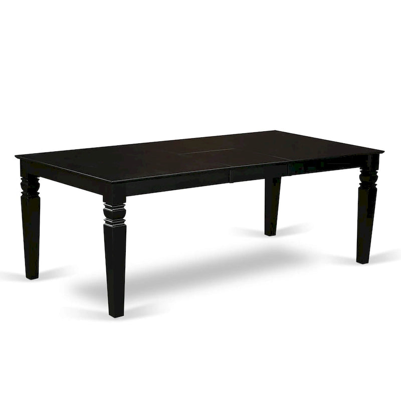East West Furniture Dining Room Furniture Set- a Rectangle Kitchen Table and Dining Chairs, Black (Pieces Options)