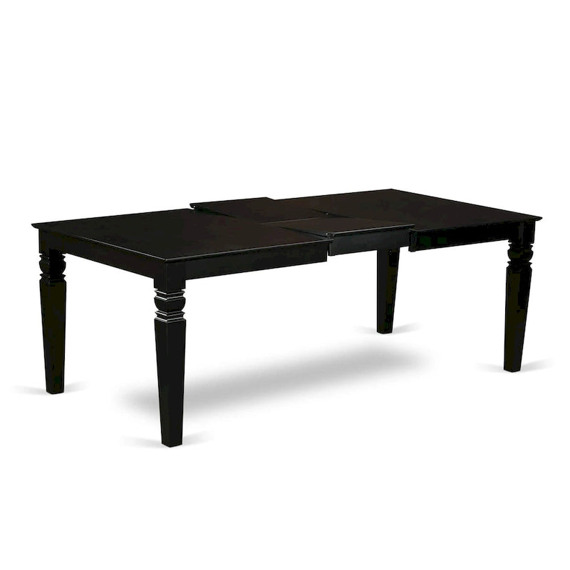 East West Furniture Dining Room Furniture Set- a Rectangle Kitchen Table and Dining Chairs, Black (Pieces Options)