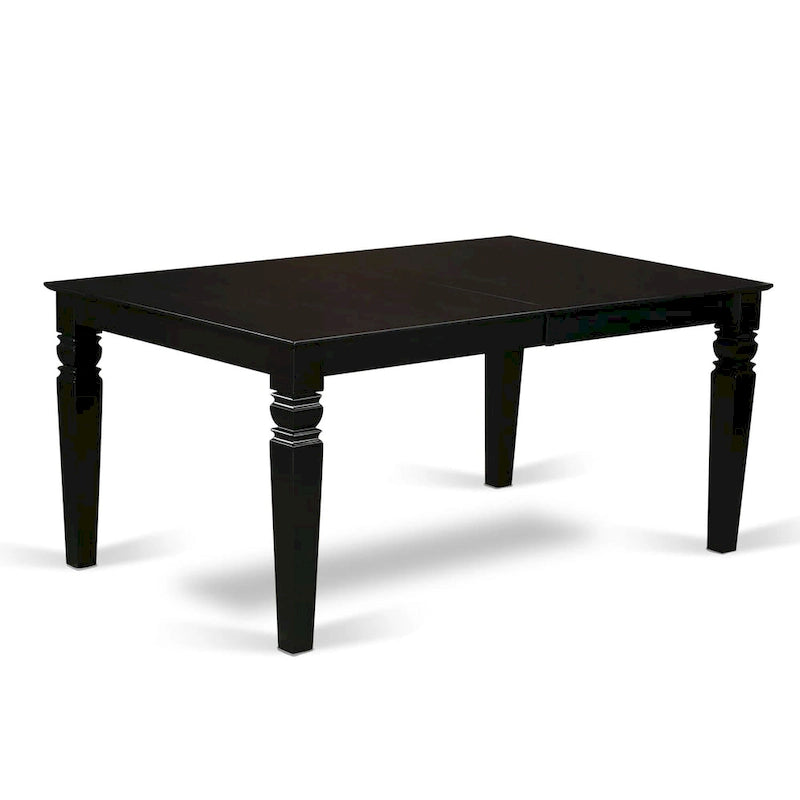 East West Furniture Dining Room Furniture Set- a Rectangle Kitchen Table and Dining Chairs, Black (Pieces Options)