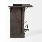 Cheers Dark Brown Solid Wood w/Wine Bottle Storage Kitchen Island - 67.8L x 29.0W x 42.5H