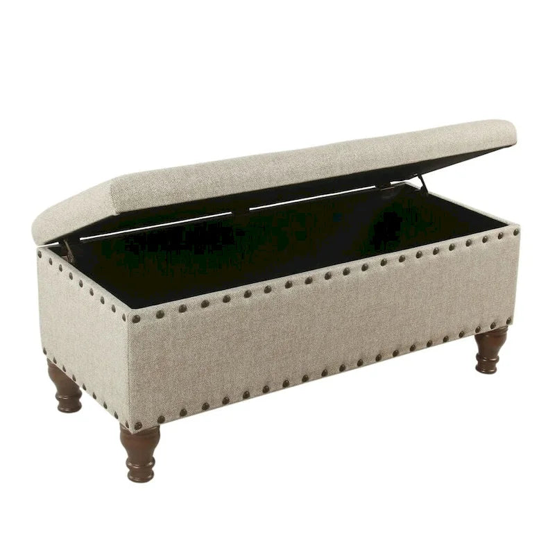 Reze Storage Bench with Nailhead Trim