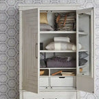Modern Farmhouse Flea Market White Distressed Armoire