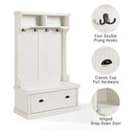Crosley Seaside Distressed White Hall Tree