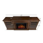 Frederick 72 Electric TV Stand Fireplace in Chestnut Oak by Real Flame - 72L x 15.5W x 30.1H