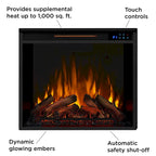 Frederick 72 Electric TV Stand Fireplace in Chestnut Oak by Real Flame - 72L x 15.5W x 30.1H