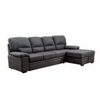 Werr Contemporary Faux Nabuck Fabric Sleeper Sectional with Storage Under Chaise