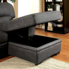 Werr Contemporary Faux Nabuck Fabric Sleeper Sectional with Storage Under Chaise