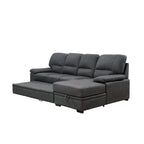 Werr Contemporary Faux Nabuck Fabric Sleeper Sectional with Storage Under Chaise