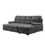 Werr Contemporary Faux Nabuck Fabric Sleeper Sectional with Storage Under Chaise