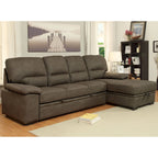 Werr Contemporary Faux Nabuck Fabric Sleeper Sectional with Storage Under Chaise
