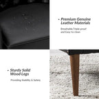 Melisa Classic Genuine Leather Wood Legs Barrel Chair With Tufted Back Set Of 2 By HULALA HOME