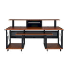 Rectangular Music Desk with 8 Wheels and 1 Keyboard Tray
