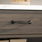 55.1W Buffet Kitchen Island Cabinet with Open Shelves Two Drawers