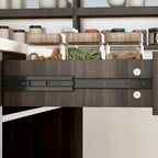 55.1W Buffet Kitchen Island Cabinet with Open Shelves Two Drawers