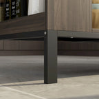 55.1W Buffet Kitchen Island Cabinet with Open Shelves Two Drawers