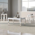 Merax Modern Glass Mirrored Coffee Table Sets(Set of 3)