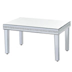 Merax Modern Glass Mirrored Coffee Table Sets(Set of 3)